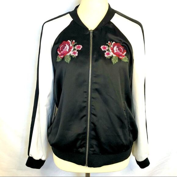 CUPCAKES AND CASHMERE EMBROIDERED BOMBER / TRACK JACKET - Picture 1 of 11